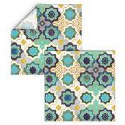 Normal scale // Marrakesh gold and blue geometry inspiration