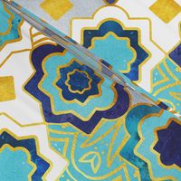 Normal scale // Marrakesh gold and blue geometry inspiration