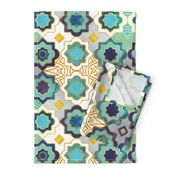 Normal scale // Marrakesh gold and blue geometry inspiration