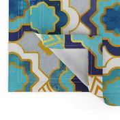 Normal scale // Marrakesh gold and blue geometry inspiration