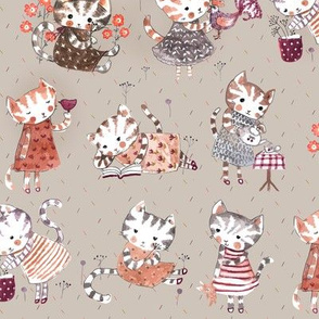 busy cats pastel colour