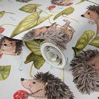 Hedgehogs in raindrops 2