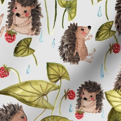 Hedgehogs in raindrops -BIGGER SCALE