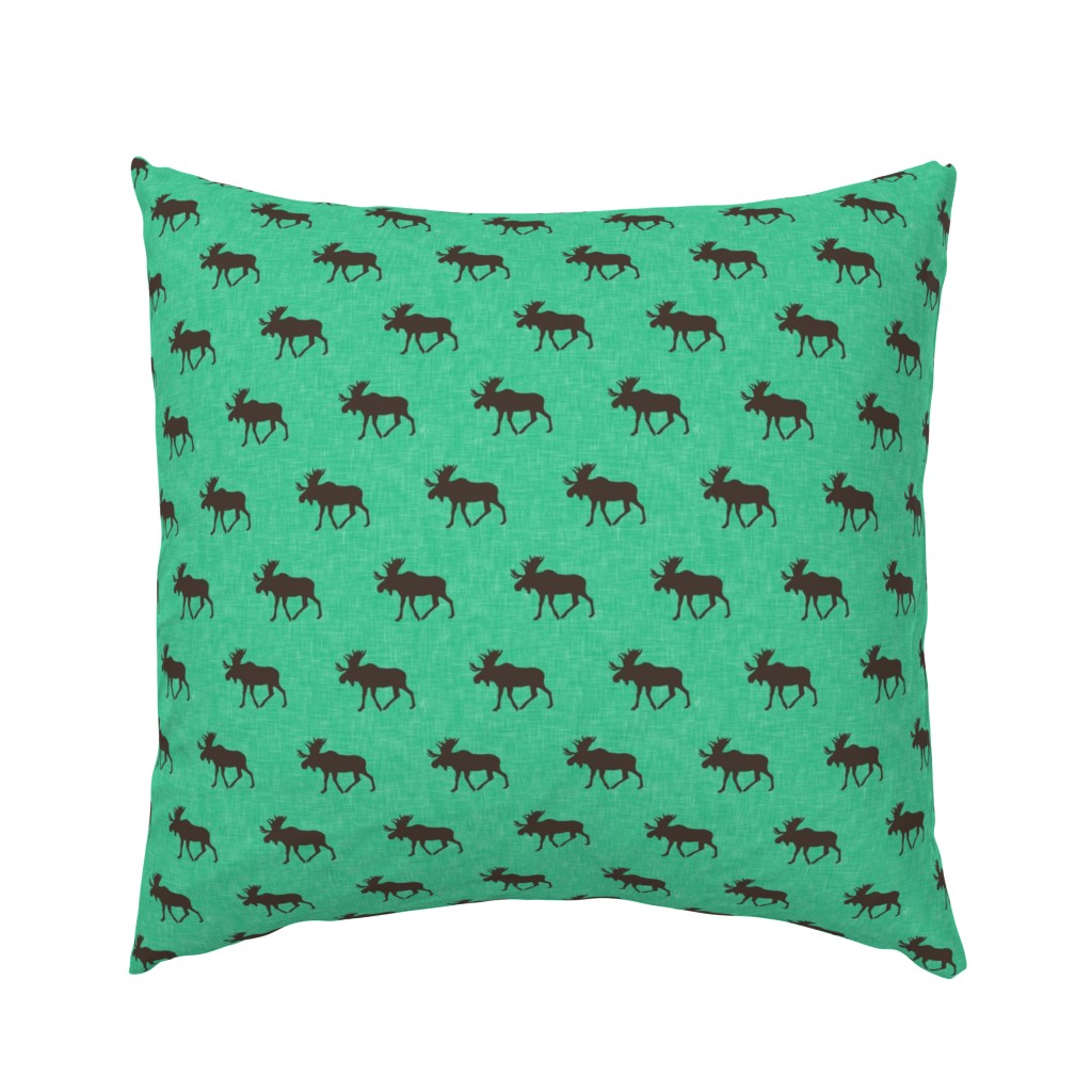 (small scale) moose on light green linen C18BS