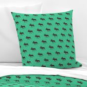 (small scale) moose on light green linen C18BS