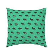 (small scale) moose on light green linen C18BS