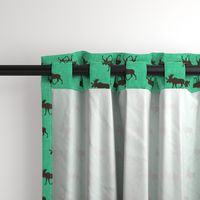 (small scale) moose on light green linen C18BS