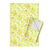 16-13A Avocado Toast Watercolor Green White Lime Breakfast Food Large _ Miss Chiff Designs 