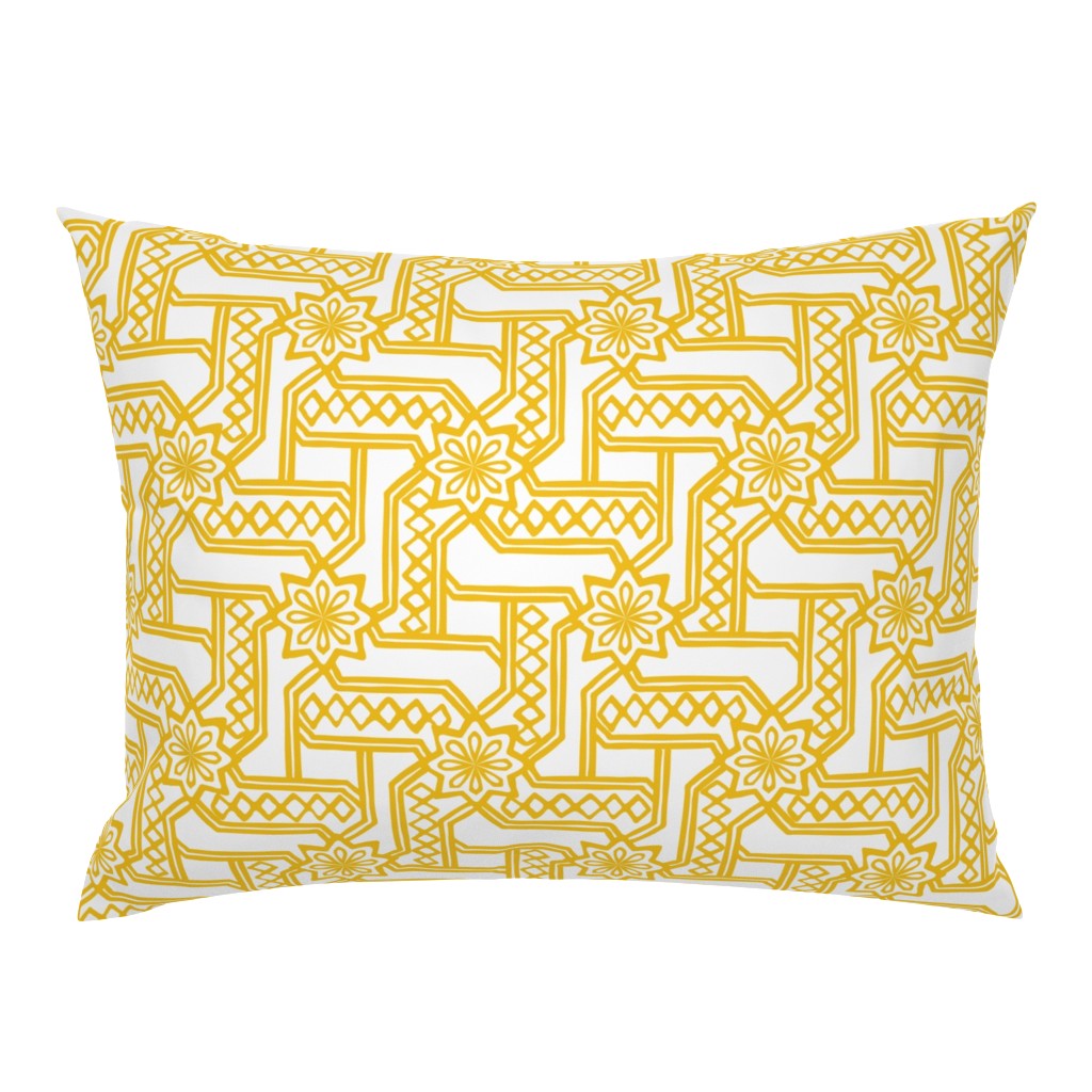 Marrakesh Maze -Bright Yellow, Chalk