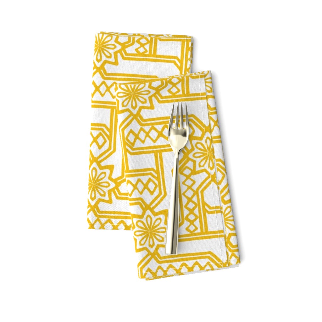 Marrakesh Maze -Bright Yellow, Chalk