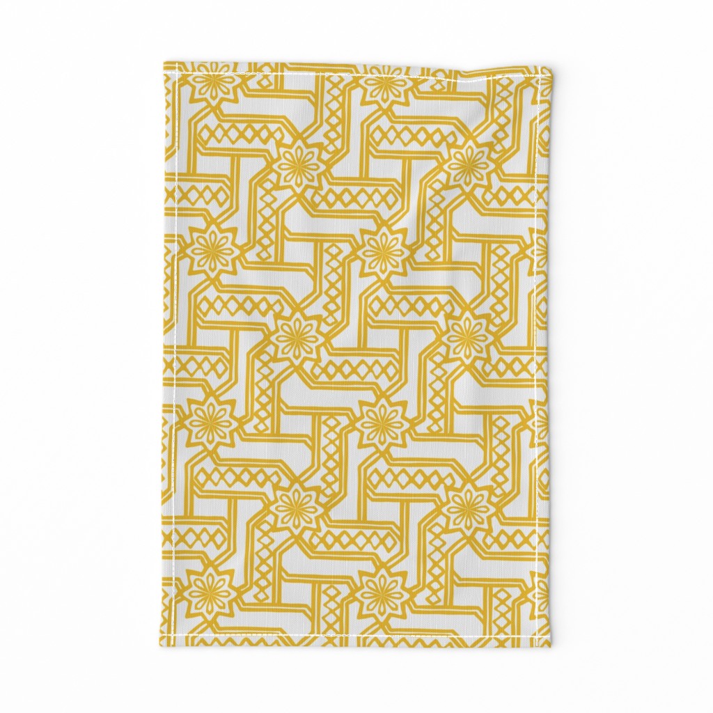 Marrakesh Maze -Bright Yellow, Chalk