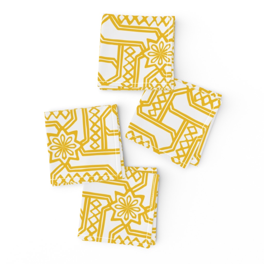 Marrakesh Maze -Bright Yellow, Chalk