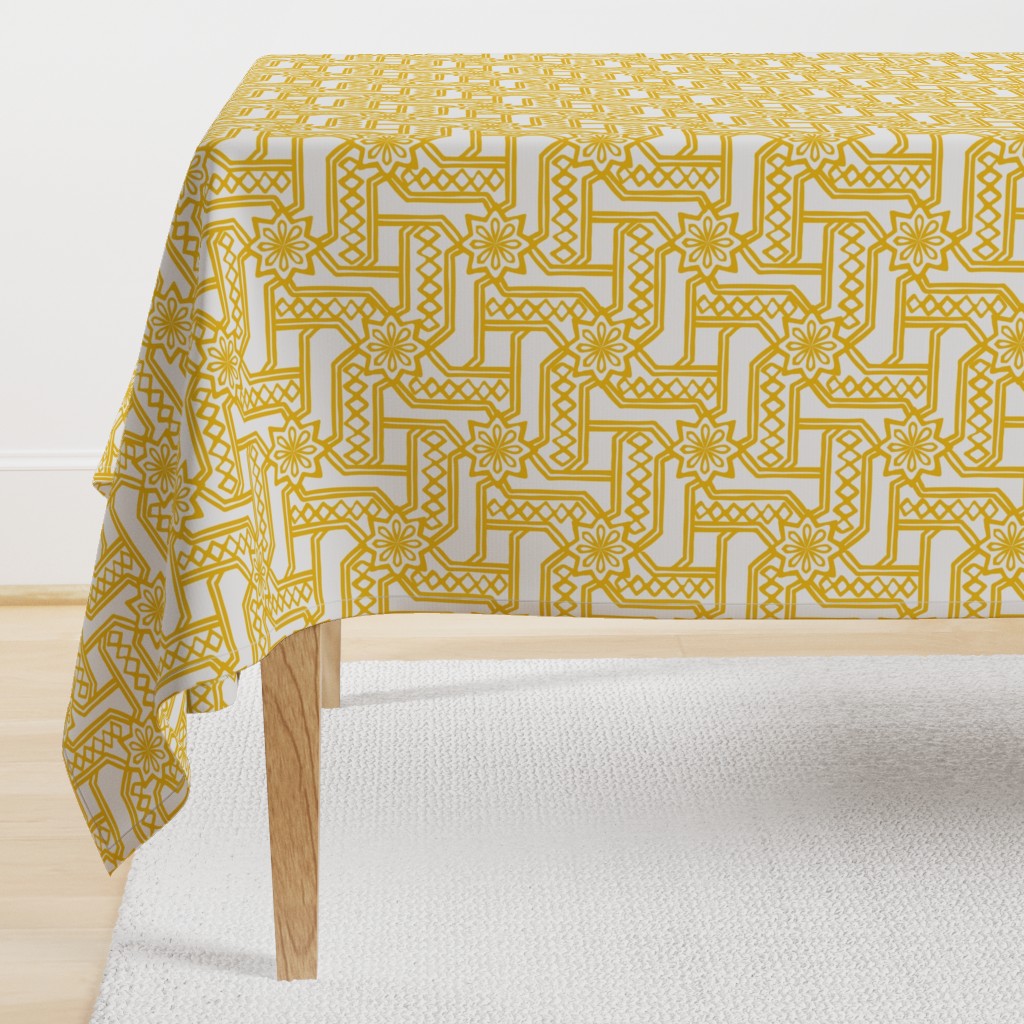 Marrakesh Maze -Bright Yellow, Chalk