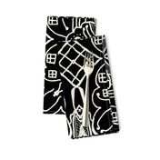 Marrakesh Pottery Tile, Black and Bone, XL