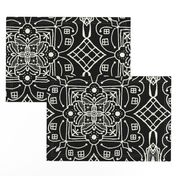 Marrakesh Pottery Tile, Black and Bone, XL