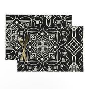 Marrakesh Pottery Tile, Black and Bone, XL