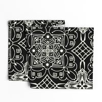 Marrakesh Pottery Tile, Black and Bone, XL