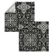 Marrakesh Pottery Tile, Black and Bone, XL