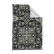 Marrakesh Pottery Tile, Black and Bone, XL