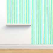 Boardwalk Stripes Turquoise Lime on White 300L