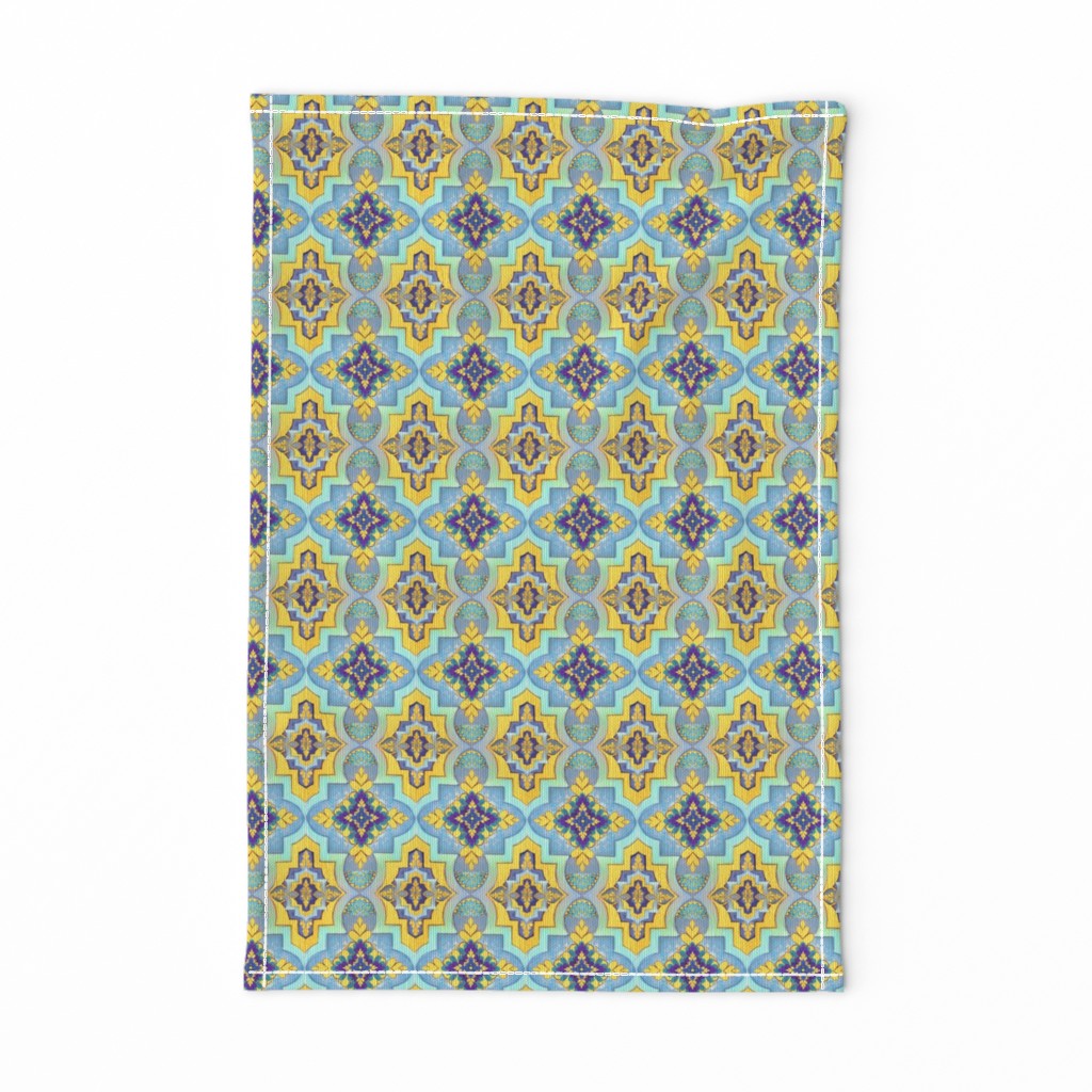 Moroccan gold & blue  tiles  // Moroccan Tiles