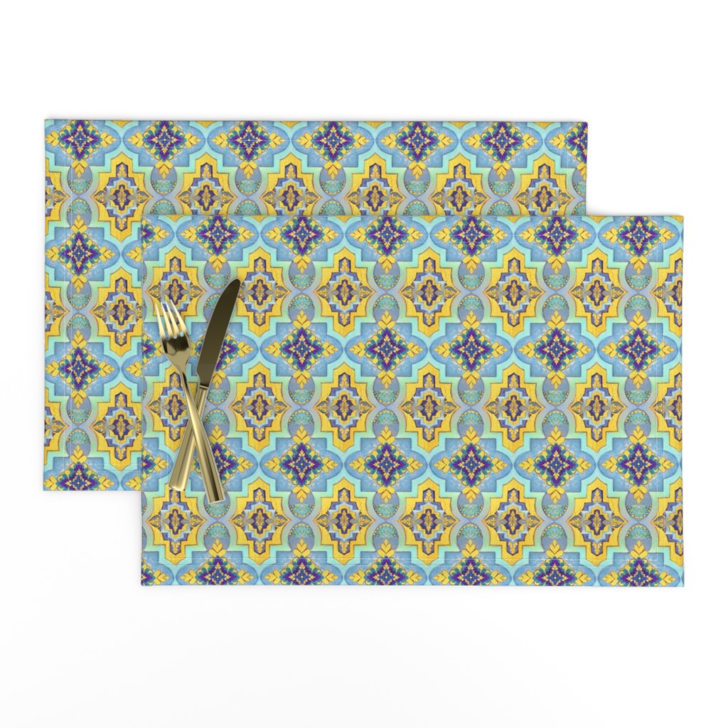 Moroccan gold & blue  tiles  // Moroccan Tiles
