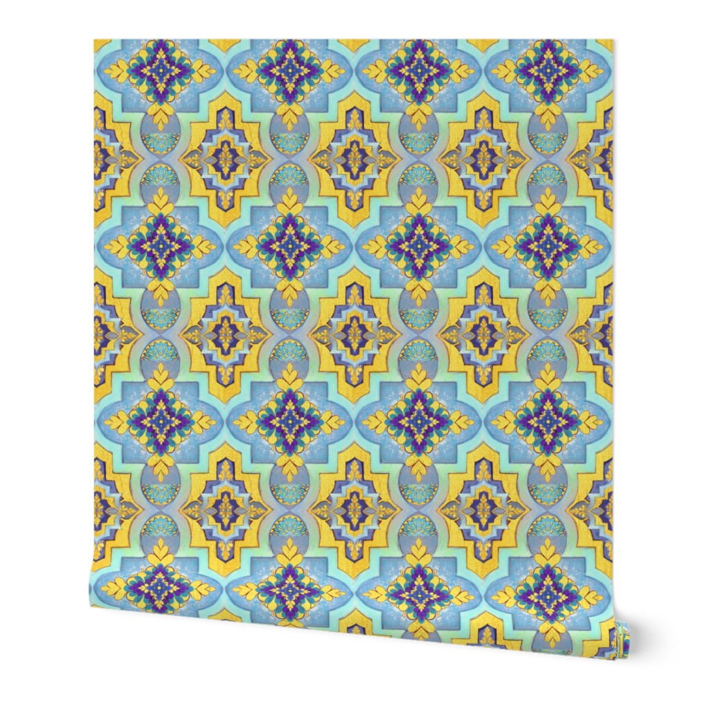 Moroccan gold & blue  tiles  // Moroccan Tiles