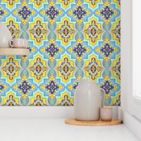 Moroccan gold & blue  tiles  // Moroccan Tiles