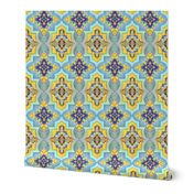 Moroccan gold & blue  tiles  // Moroccan Tiles