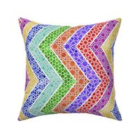 Watercolor Moroccan Lattice  Chevron Boarder ~ Rainbow