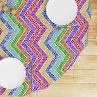 Watercolor Moroccan Lattice  Chevron Boarder ~ Rainbow