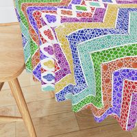 Watercolor Moroccan Lattice  Chevron Boarder ~ Rainbow