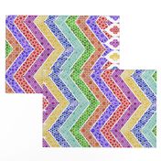 Watercolor Moroccan Lattice  Chevron Boarder ~ Rainbow