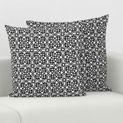 Geometric Black and White Flower Pattern