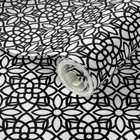 Geometric Black and White Flower Pattern