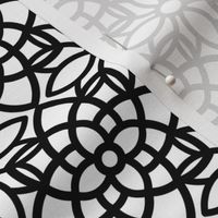 Geometric Black and White Flower Pattern