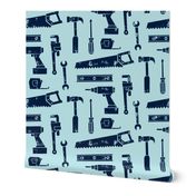 tools - navy on light blue