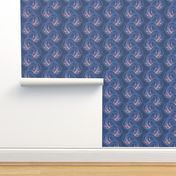 ★ SWALLOW IN THE WIND ★ Blue, Medium Scale / Collection : Swallows & Polka Dots – Rockabilly Prints