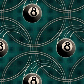 ★ MAGIC EIGHT BALL ★ Teal - Large Scale / Collection : 8 Balls - Billiard & Rock 'n' Roll Old School Tattoo Print