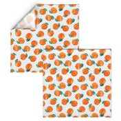 watercolor clementine on polka dots