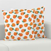 watercolor clementine on polka dots