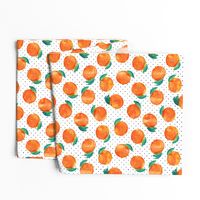 watercolor clementine on polka dots