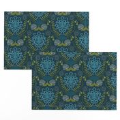 Navy Nautical Damask - Smaller