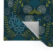 Navy Nautical Damask - Smaller