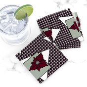 Elegant  Christmas Poinsettias with mod houndstooth 