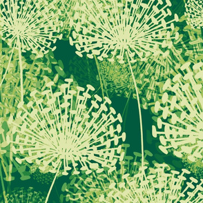 Vintage Green Dandelions