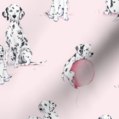 Watercolor Dalmatians - pink