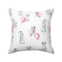 Watercolor Dalmatians - white