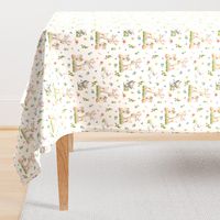 Woodland Friends - Deer Fox Raccoon Bunny Flowers Baby Girl Nursery Blanket Sheets Bedding