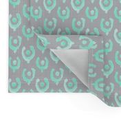 Mint Green Ikat Watercolor Abstract Floral Tulip Horse Shoe Grey Gray Linen Texture _ Miss Chiff Designs